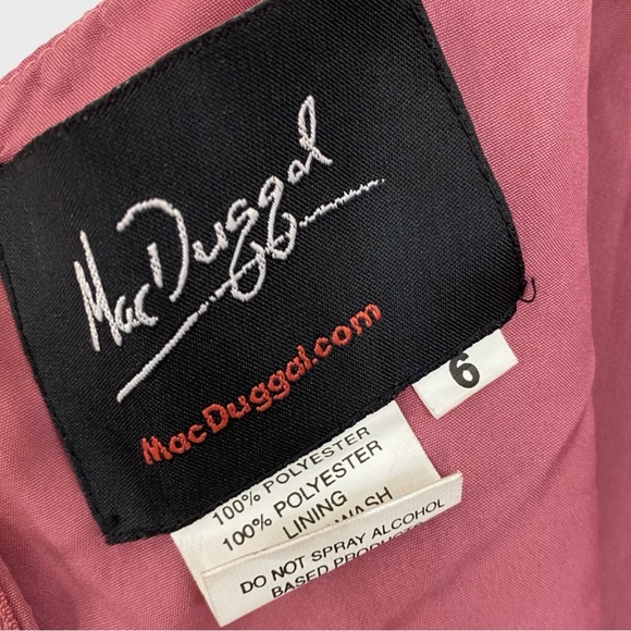 Mac Duggal NEW Rosewood Pink Geometric Sequined Pattern Sleeveless Midi Dress - Picture 6 of 10